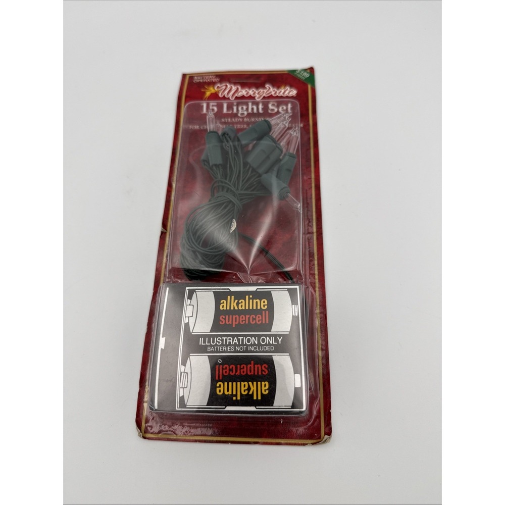 NEW Merrybrite Battery String Lights 10 Teeny Lights Clear Bulbs